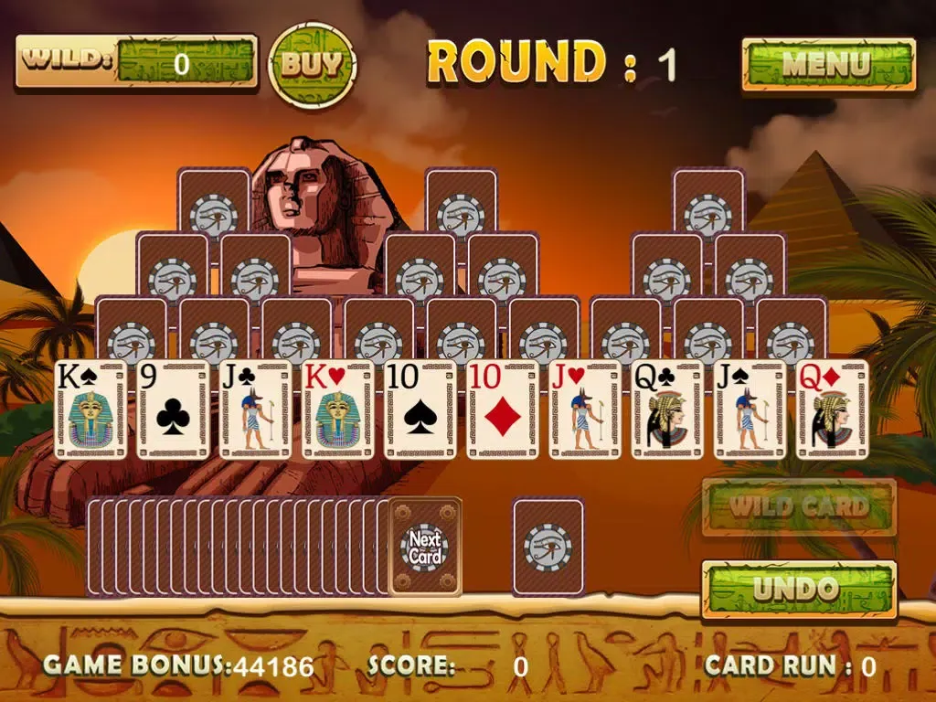 Ancient Egyptian Tri Tower Pyramid Solitaire iPad 应用截图