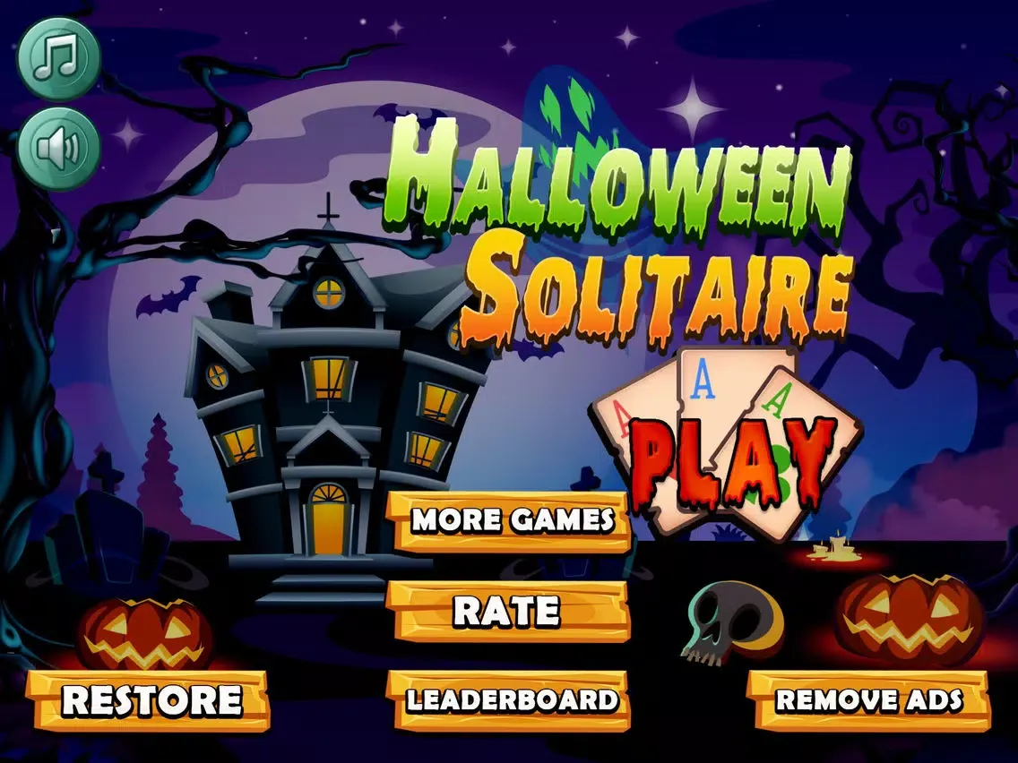 Ảnh chụp màn hình của Chilling Halloween Tri Tower Pyramid Solitaire iPad 