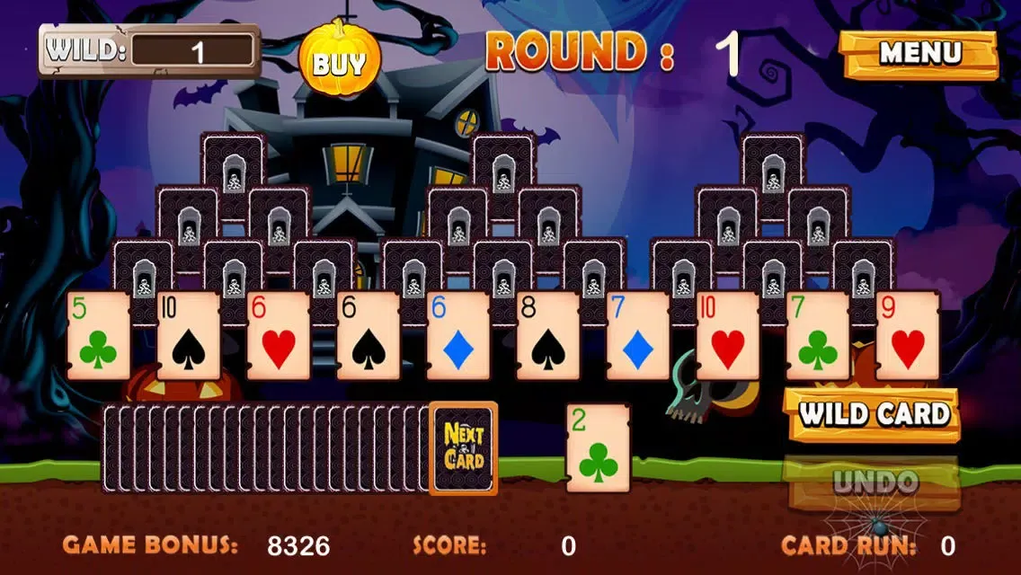 Ảnh chụp màn hình của Chilling Halloween Tri Tower Pyramid Solitaire