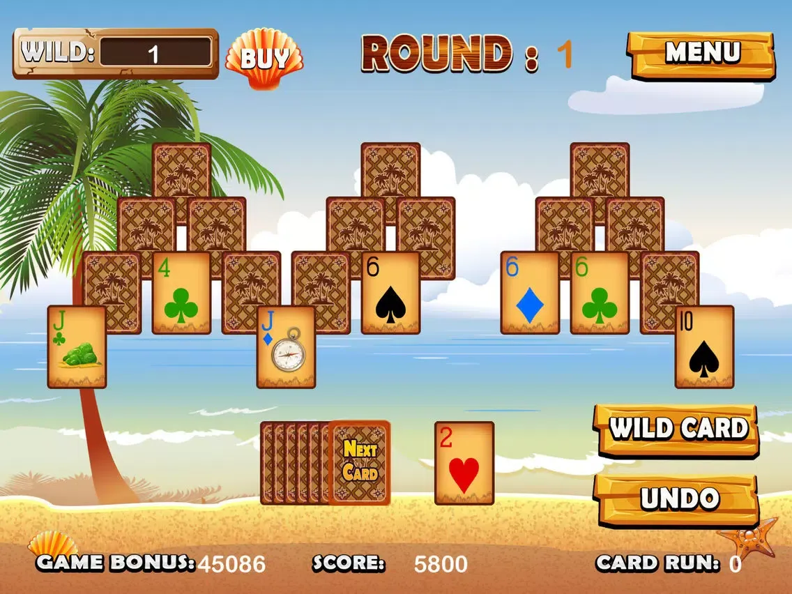 Beach Island Tri Tower Pyramid Solitaire iPad  스크린샷