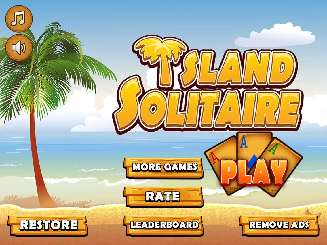 Beach Island Tri Tower Pyramid Solitaire iPad  스크린샷