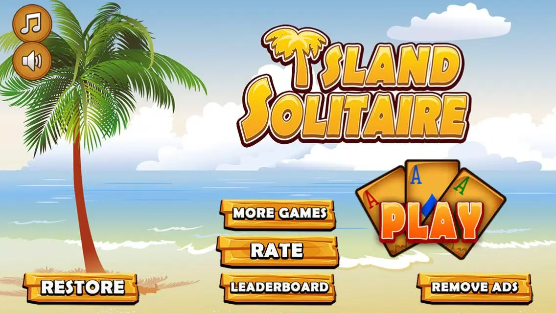 Beach Island Tri Tower Pyramid Solitaire 스크린샷