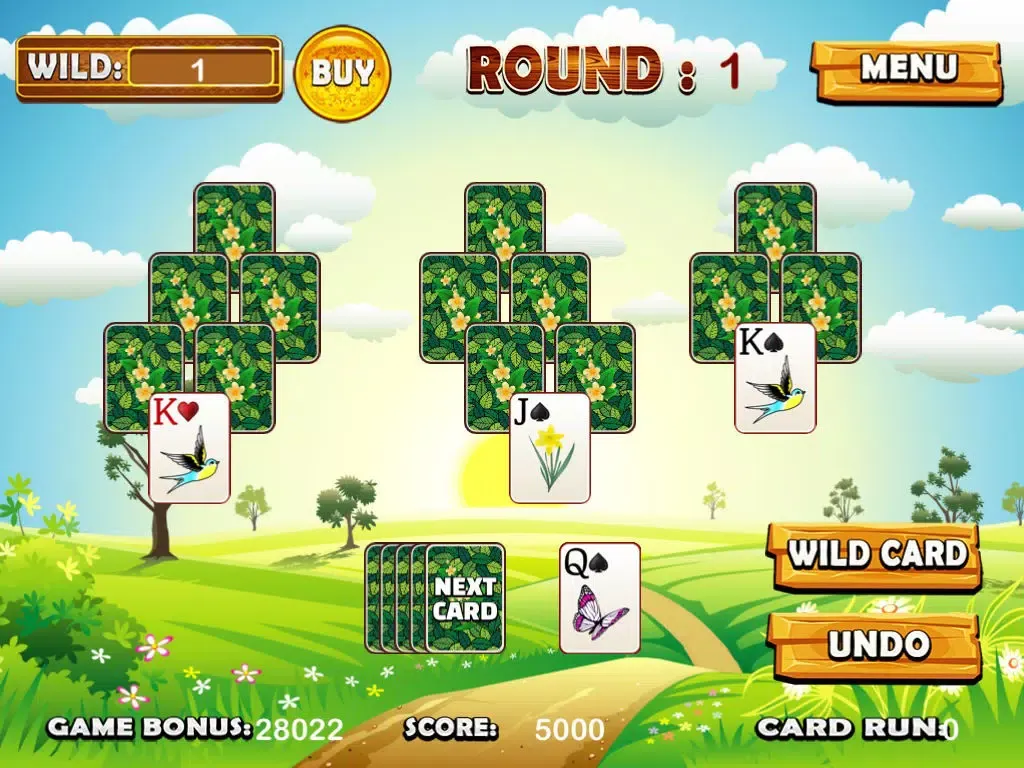 Zrzuty ekranu A Spring Seasons Tri Tower Pyramid Solitaire iPad 