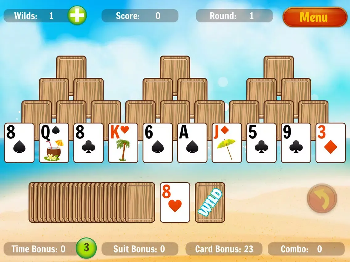 Summer Triple Peak Pyramid Solitaire iPad  स्क्रीनशॉट