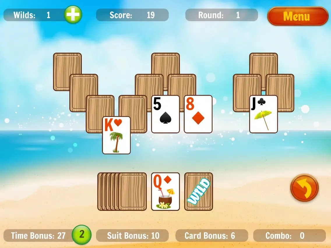 Summer Triple Peak Pyramid Solitaire iPad  स्क्रीनशॉट