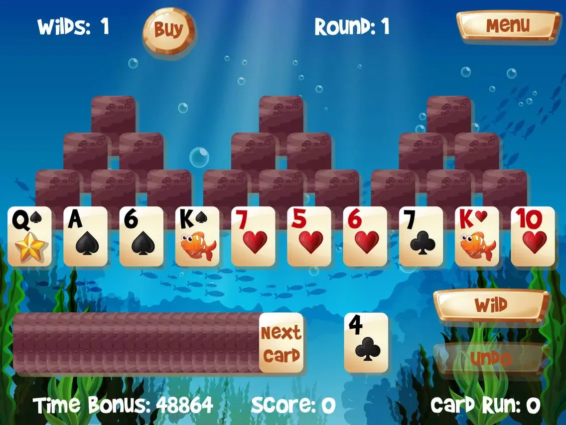 Aqua Solitaire Triple Peak Underwater Pyramid iPad 应用截图