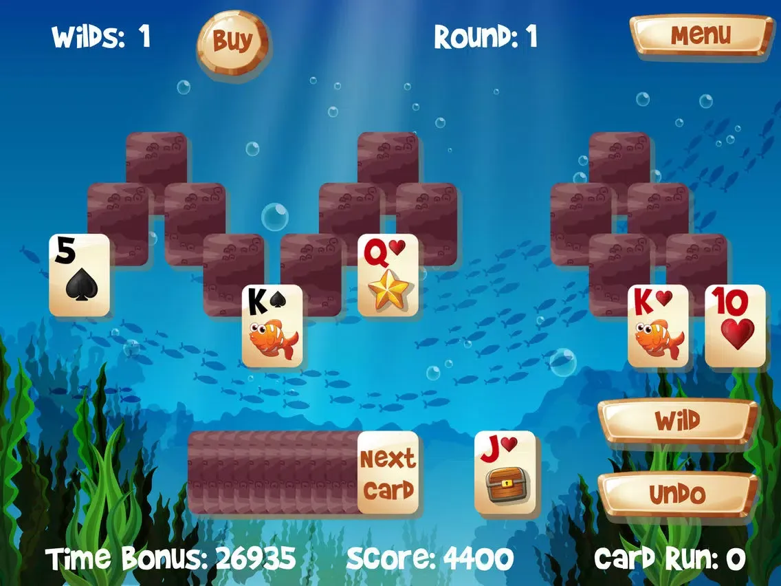 Aqua Solitaire Triple Peak Underwater Pyramid iPad 应用截图