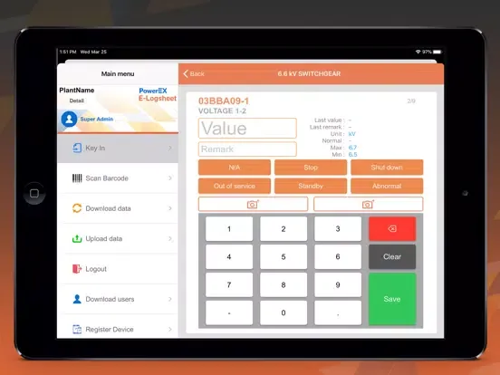 Скриншоты E-LogSheet iPad 