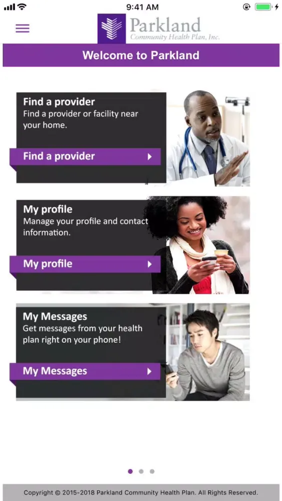 ภาพหน้าจอของ Parkland Community Health Plan