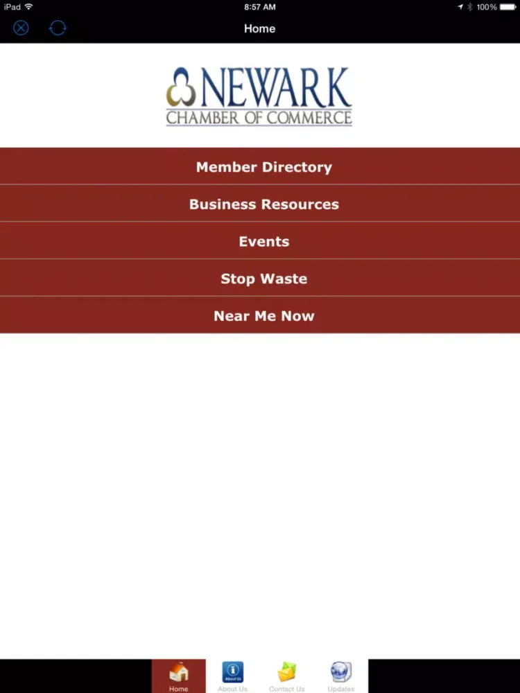 Capturas de tela do Newark Chamber of Commerce iPad 