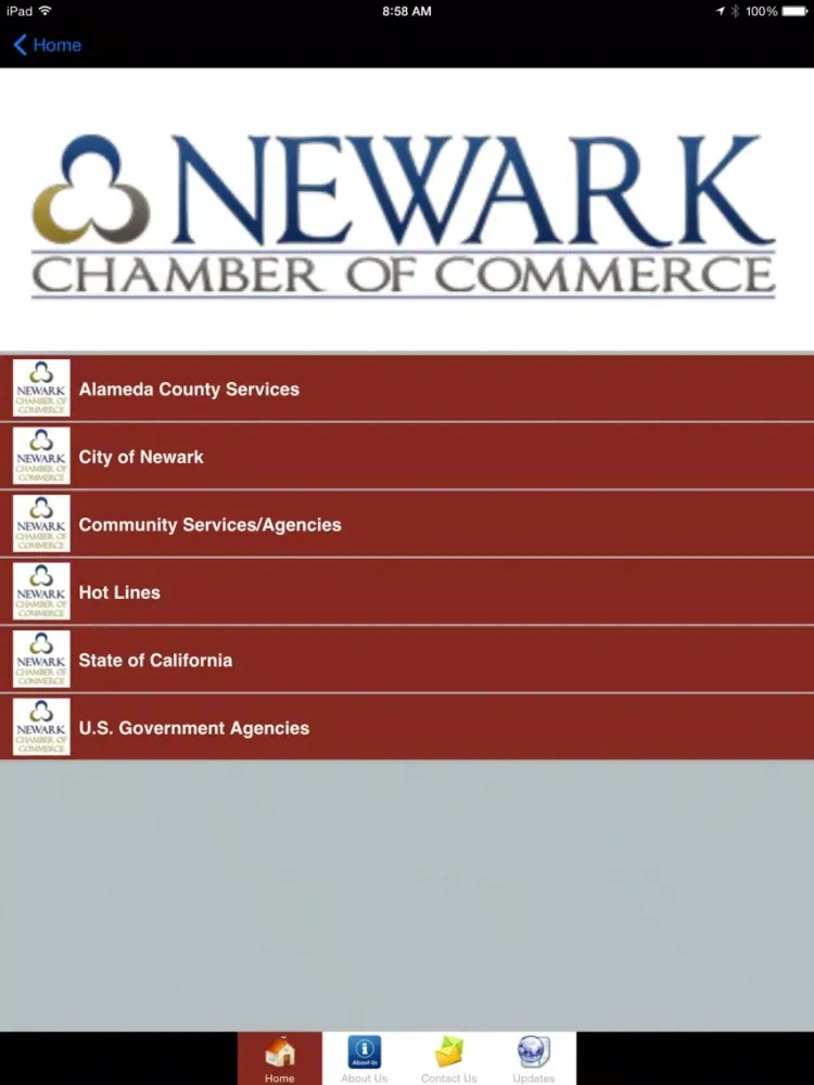 Capturas de tela do Newark Chamber of Commerce iPad 