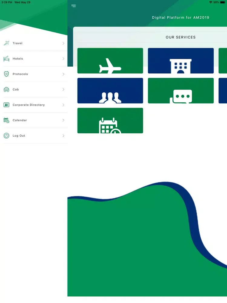 Capturas de tela do AfDB AM Digital 2019 iPad 