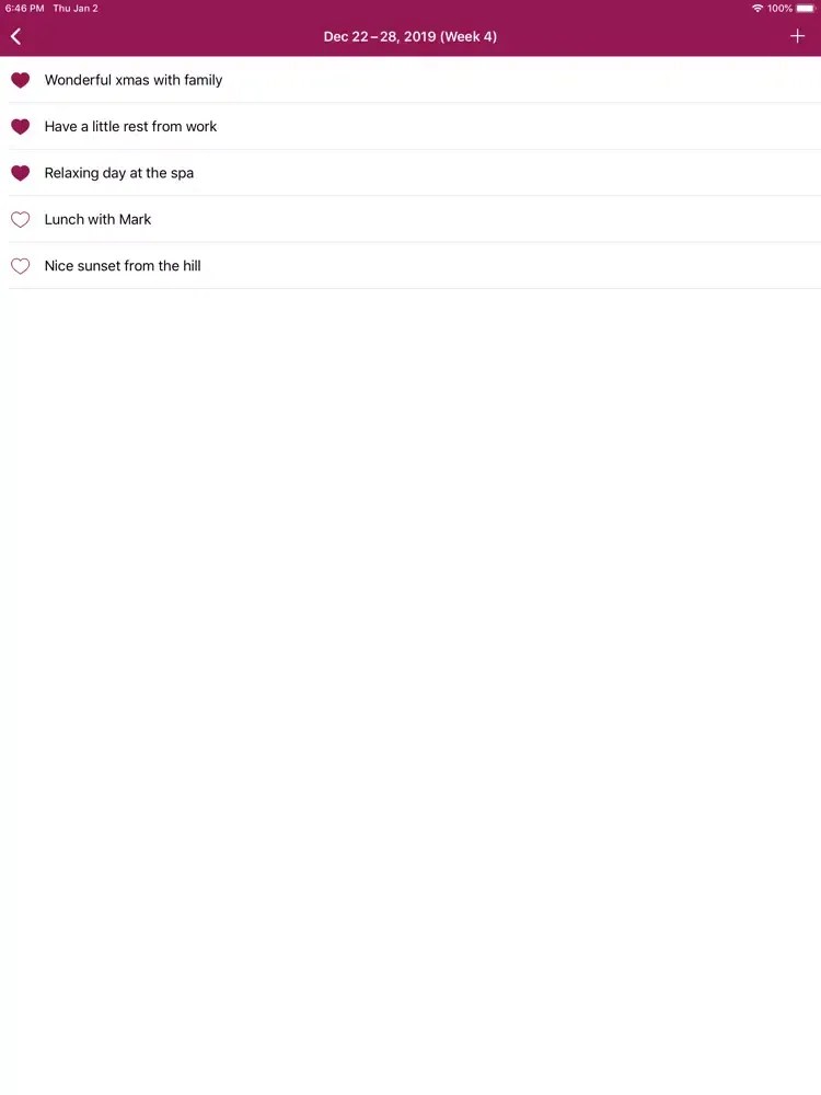 Weekly Gratitude iPad 应用截图