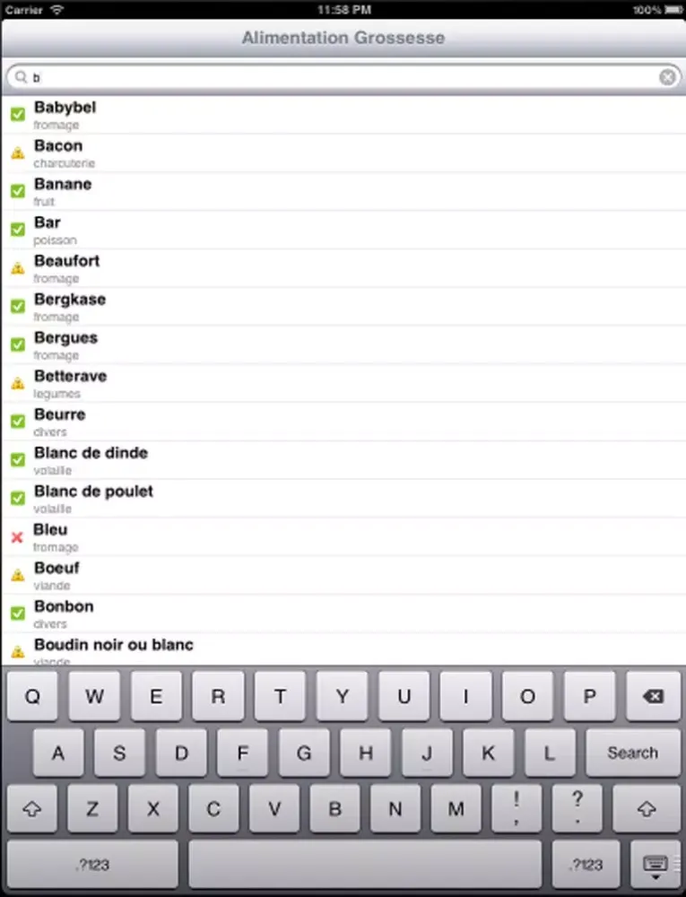 Alimentation Grossesse iPad  スクリーンショット