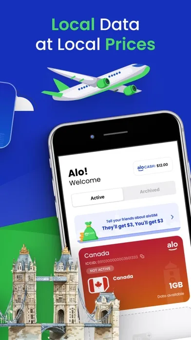 Tangkapan skrin aloSIM: 5G Prepaid Travel eSIM