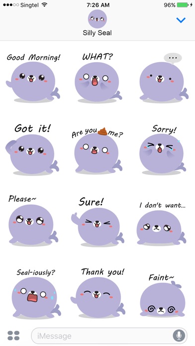 Capturas de tela do Silly Seal Animated Stickers