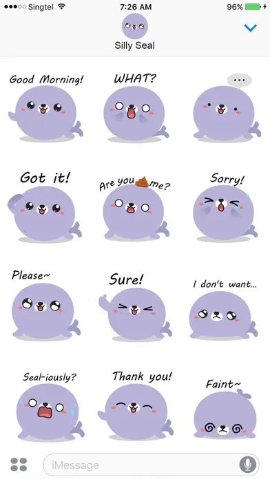 Ảnh chụp màn hình của Silly Seal Animated Stickers