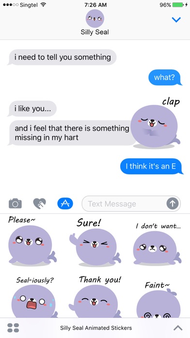Capturas de tela do Silly Seal Animated Stickers