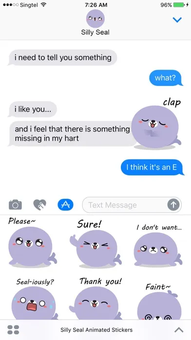Ảnh chụp màn hình của Silly Seal Animated Stickers
