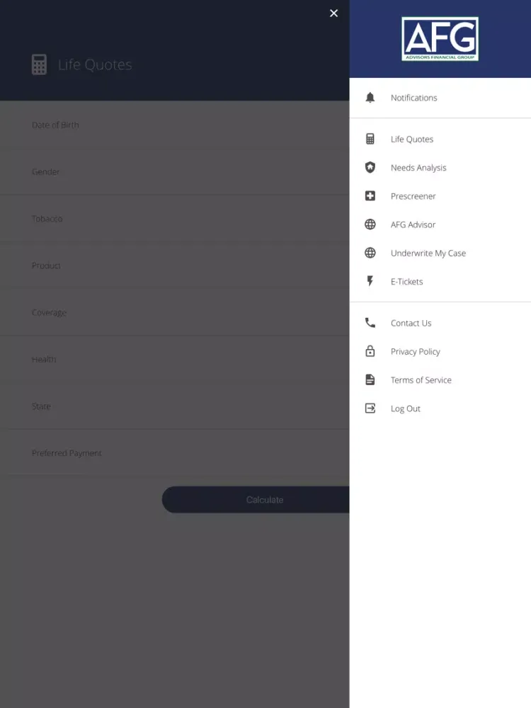 Скриншоты AFG Life Insurance Quotes iPad 
