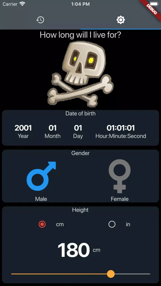 Lifespan Prediction Screenshots