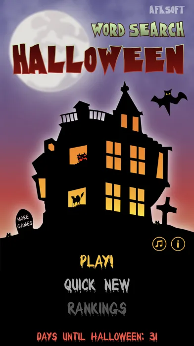 Capturas de tela do WordSearch Halloween