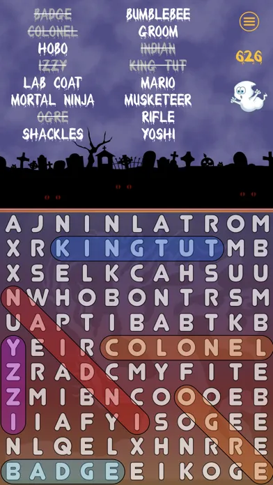 Capturas de tela do WordSearch Halloween