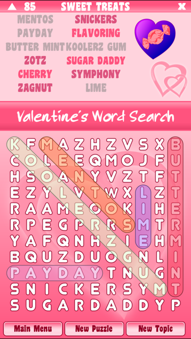 Valentine's Day Word Search سکرین شاٹس