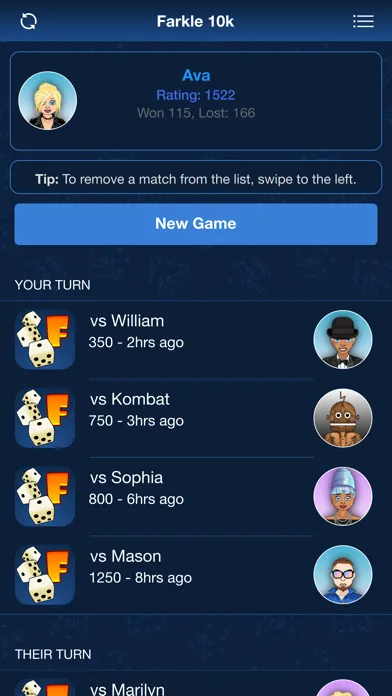 Zrzuty ekranu Farkle 10k