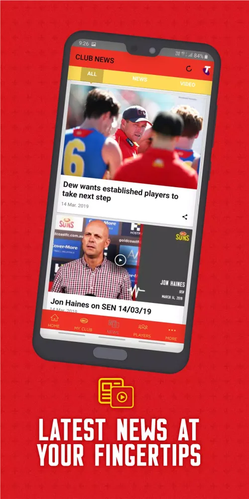 Gold Coast SUNS Official App Screenshots