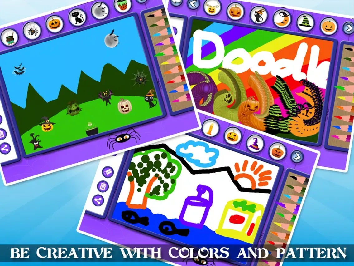 Halloween Kids Doodle - Free Paint For Kids iPad 应用截图