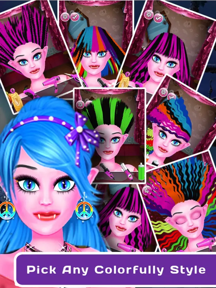 Tangkapan skrin Monster Girl Hair Salon - Crazy Girl Hair Fashion iPad 