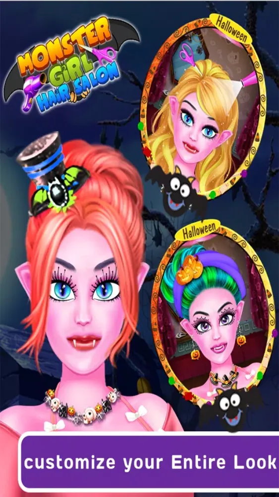 Tangkapan skrin Monster Girl Hair Salon - Crazy Girl Hair Fashion