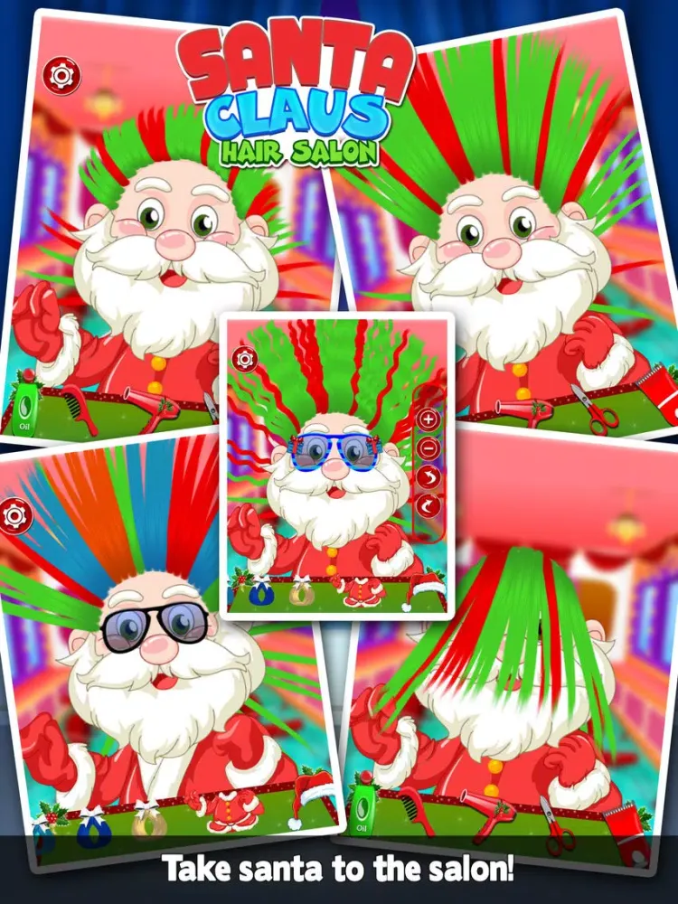 Capturas de tela do Santa Claus Hair Salon - Christmas Gift iPad 