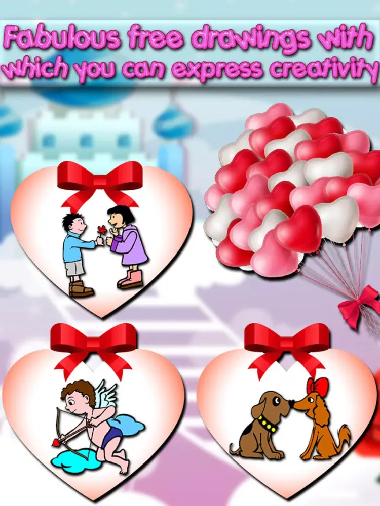 Capturas de pantalla de Valentine Coloring Book - Kids Love Coloring Book iPad 