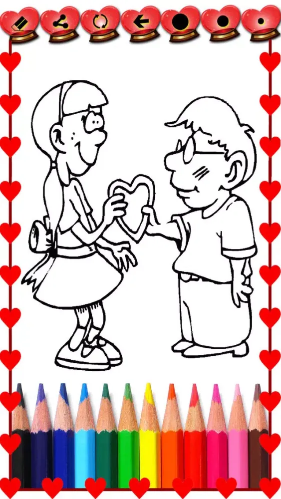 Capturas de pantalla de Valentine Coloring Book - Kids Love Coloring Book
