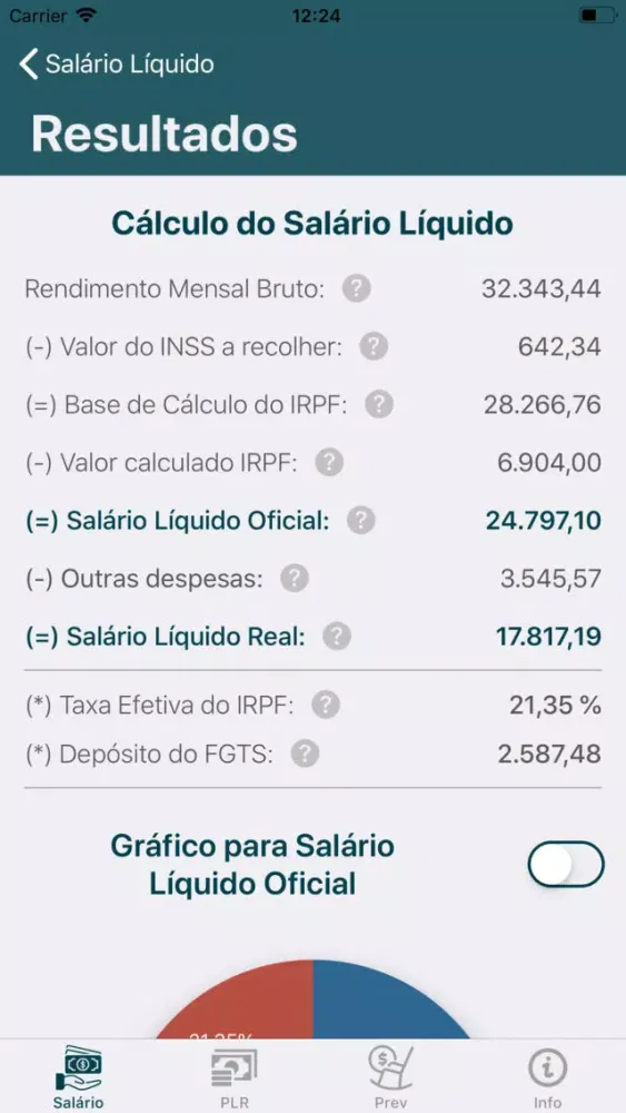 Capturas de pantalla de Salário Líquido BR