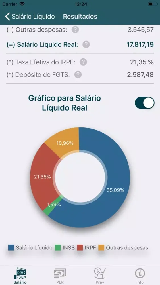 Capturas de pantalla de Salário Líquido BR