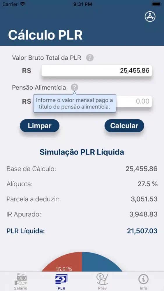 Capturas de pantalla de Salário Líquido BR
