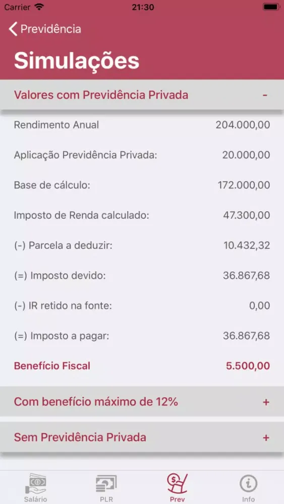 Capturas de pantalla de Salário Líquido BR