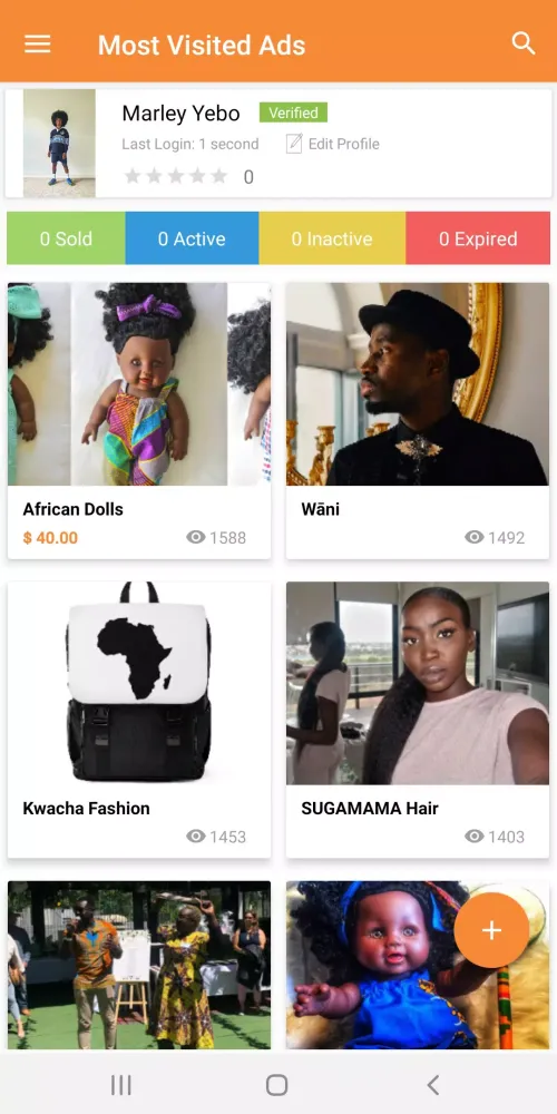 Screenshot di Afrodownunder Marketplace