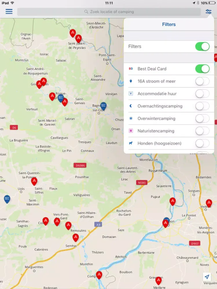 Zrzuty ekranu CampingApp Nederlands iPad 