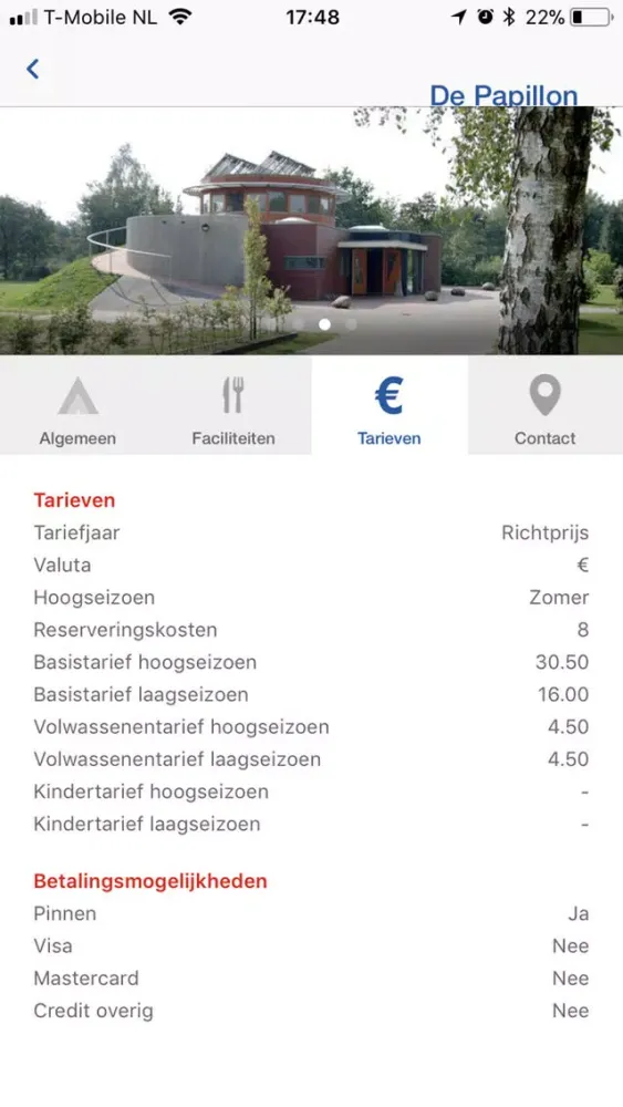 Zrzuty ekranu CampingApp Nederlands