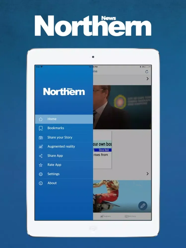 Capturas de tela do Northern News iPad 