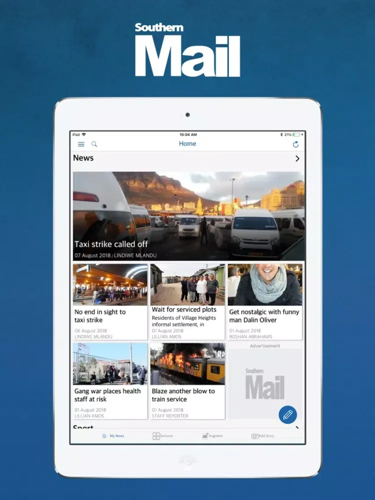Capturas de tela do Southern Mail iPad 