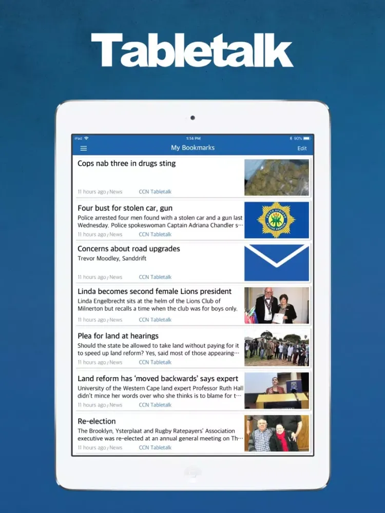 Ảnh chụp màn hình của Tabletalk South Africa iPad 