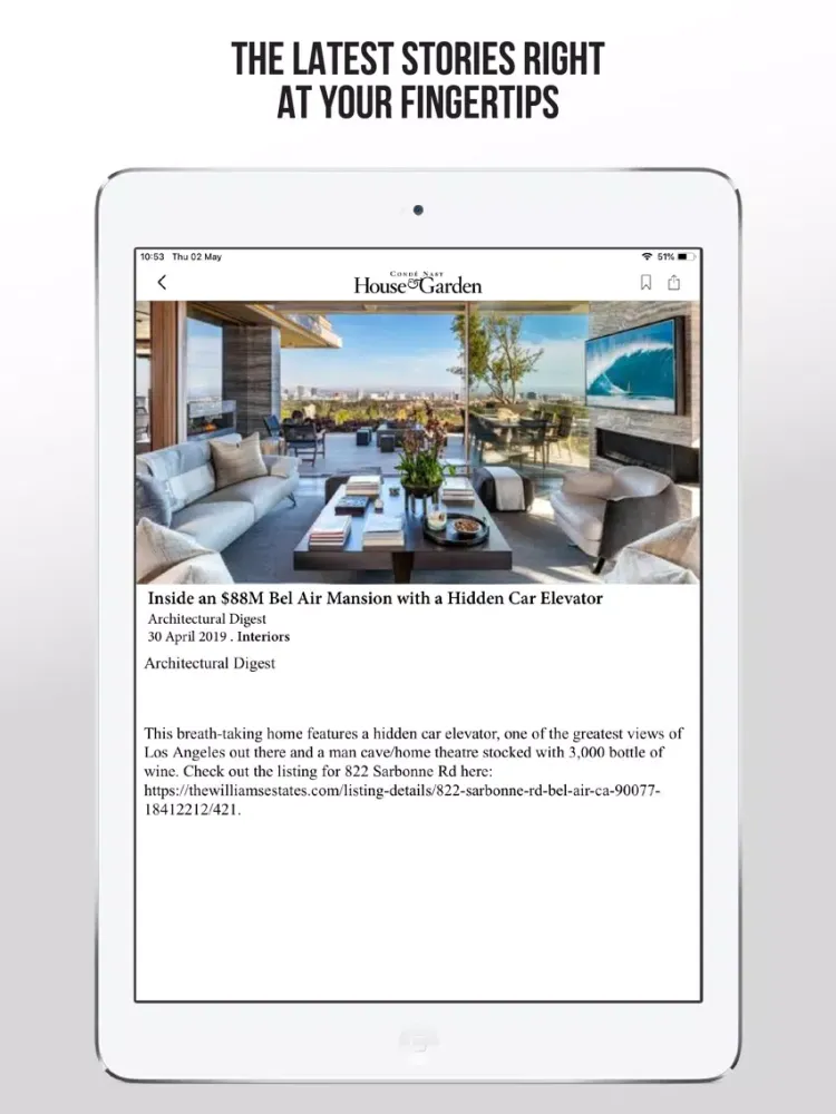 تصاویر Condé Nast House & Garden SA iPad 