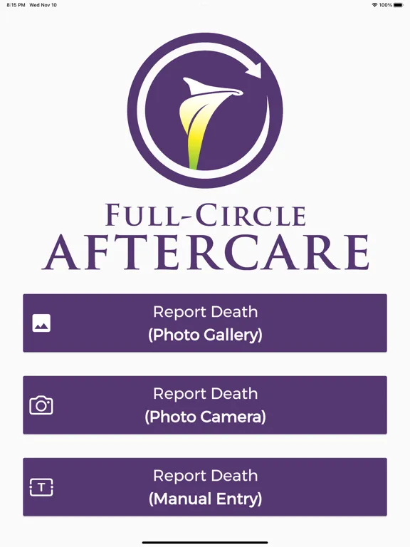 Tangkapan layar Full-Circle Aftercare iPad 