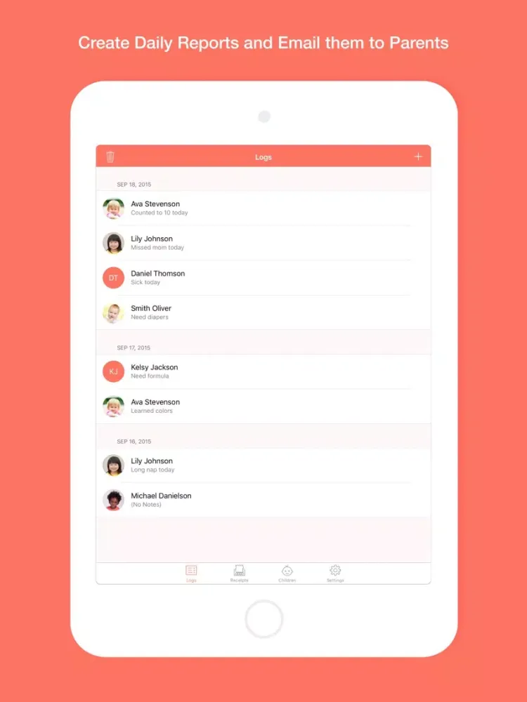 Capturas de pantalla de Kokoon Daycare Assistant iPad 