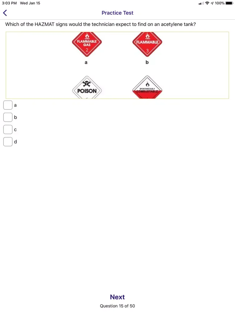 Tangkapan skrin HVAC Certification Practice iPad 